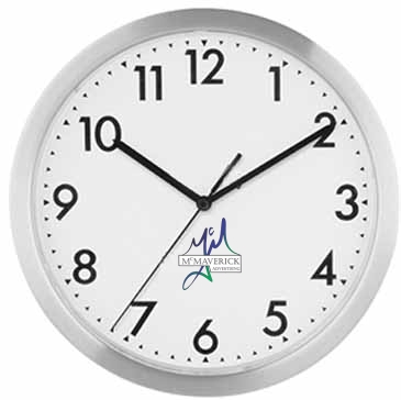 12" Slim Metal Wall Clock"