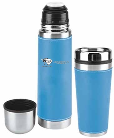Leatherette Tumbler/ Vacuum Bottle Set
