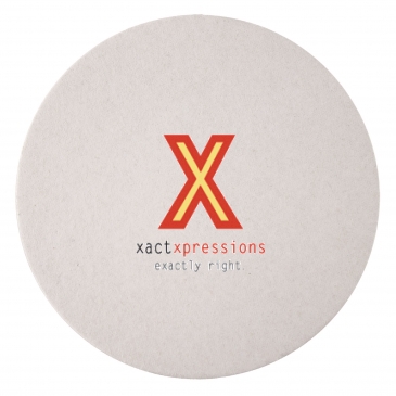 40 PT 3.5” High Density Pulp Board Coasters Round