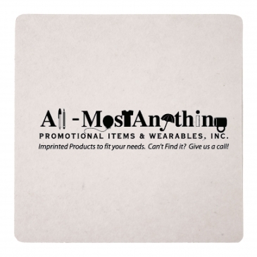 60 PT 3.5” High Density Pulp Board Coasters Square