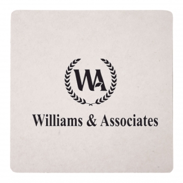 60 PT 3.5” High Density Pulp Board Coasters Square