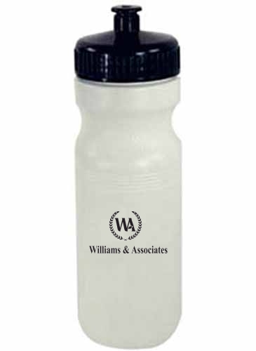 22 Oz. Bike Bottle, White W/push-pull Lid