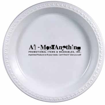 10.25" White Plastic Plates