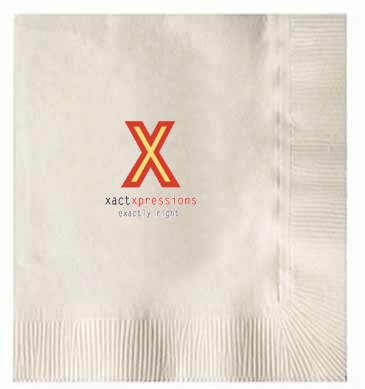Vanilla 3-ply Beverage Napkins, Coin Edge Embossed