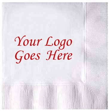 White 3-ply Beverage Napkins, Coin Edge Embossed