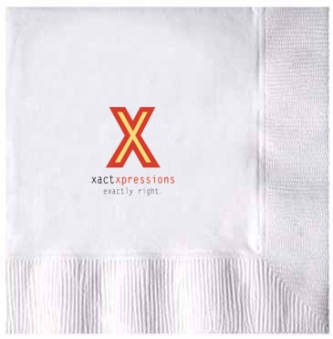 White 3-ply Beverage Napkins, Coin Edge Embossed