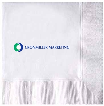 White 3-ply Beverage Napkins, Coin Edge Embossed