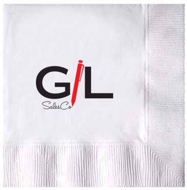 White 3-ply Beverage Napkins, Coin Edge Embossed