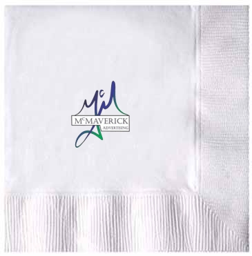 White 3-ply Beverage Napkins, Coin Edge Embossed