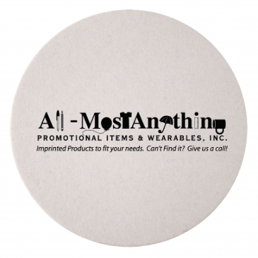 80 Pt 3.5” High Density Pulp Board Coasters Round