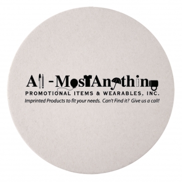 80 PT 4” High Density Pulp Board Coasters Round