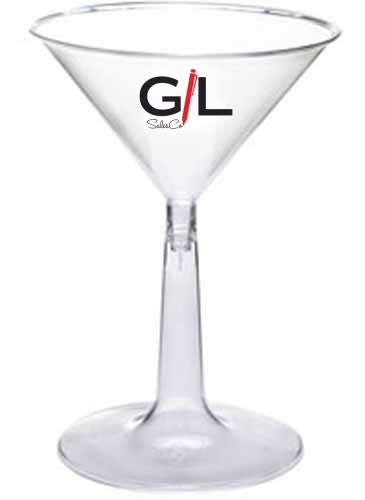 6 Oz. Clear Martini Glass (2 Piece)