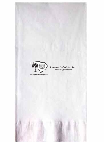 White 3-ply Dinner Napkins Coin Edge Embossed