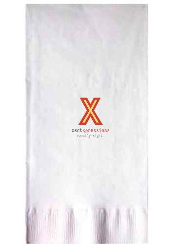 White 3-ply Dinner Napkins Coin Edge Embossed