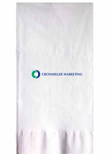 White 3-ply Dinner Napkins Coin Edge Embossed