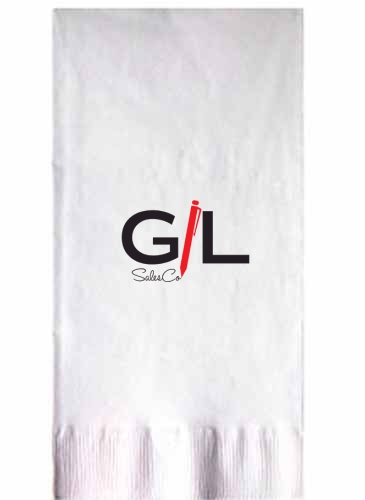 White 3-ply Dinner Napkins Coin Edge Embossed