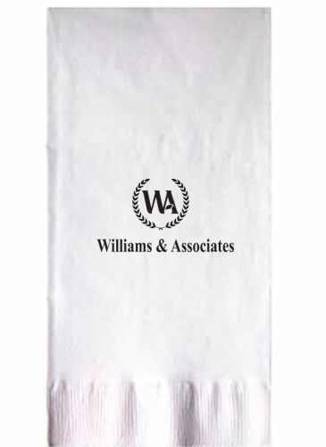 White 3-ply Dinner Napkins Coin Edge Embossed