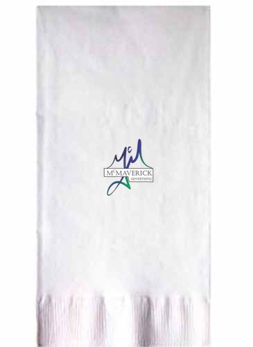 White 3-ply Dinner Napkins Coin Edge Embossed