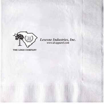 White 3-ply Luncheon Napkins, Coin Edge Embossed