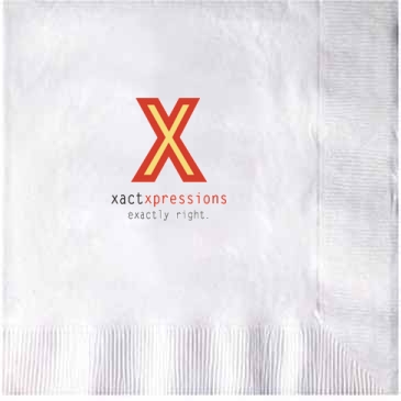 White 3-ply Luncheon Napkins, Coin Edge Embossed