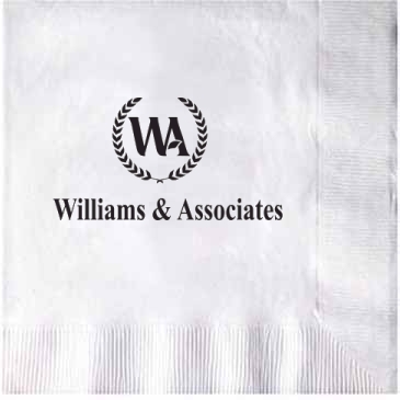 White 3-ply Luncheon Napkins, Coin Edge Embossed