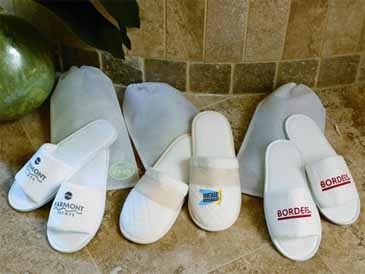 Open Toe Velour Slippers