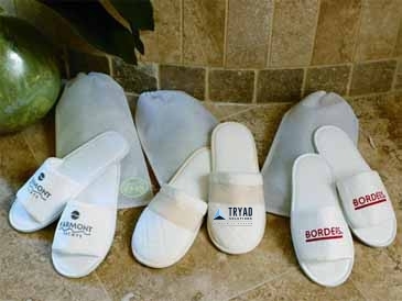 Open Toe Velour Slippers