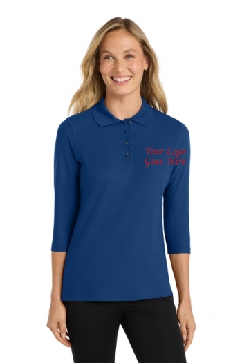 Port Authority® Ladies Silk Touch™ 3/4-Sleeve Polo