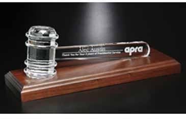 Crystal Gavel on Royal Finish Base 11-1/2" W