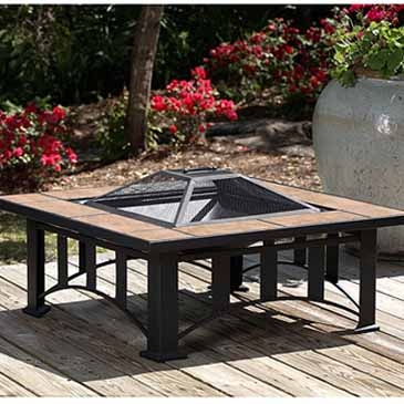 34" Tuscan Tile Mission Style Square Fire Pit