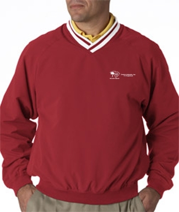 Adult Long-Sleeve Microfiber Cross-Over V-Neck Windshirt