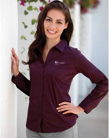 Ladies' Perfect Poplin With Wrinkle-Resistant Finish