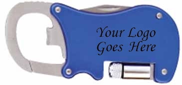 Bottle Opener Carabiner With Flashlight & Knife