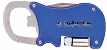 Bottle Opener Carabiner With Flashlight & Knife