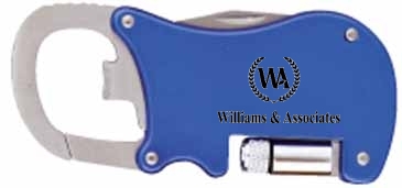 Bottle Opener Carabiner With Flashlight & Knife