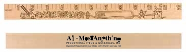 Fire Safety "U" Color Rulers - Natural Wood Finish