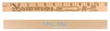 Fire Safety "U" Color Rulers - Natural Wood Finish