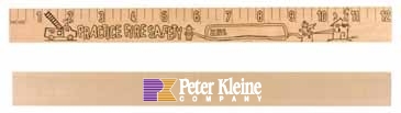 Fire Safety "U" Color Rulers - Natural Wood Finish