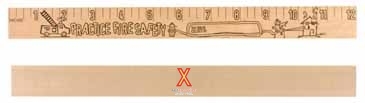 Fire Safety "U" Color Rulers - Natural Wood Finish
