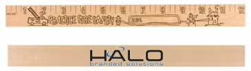 Fire Safety "U" Color Rulers - Natural Wood Finish