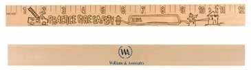 Fire Safety "U" Color Rulers - Natural Wood Finish