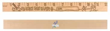 Fire Safety "U" Color Rulers - Natural Wood Finish