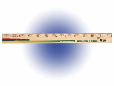 12" Clear Lacquer Wood Ruler, Full Color Digital