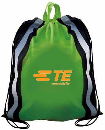 Non-Woven Reflective Drawstring Backpack, Full Color Digital