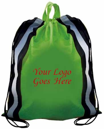 Non-Woven Reflective Drawstring Backpack, Full Color Digital