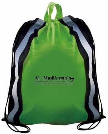 Non-Woven Reflective Drawstring Backpack, Full Color Digital