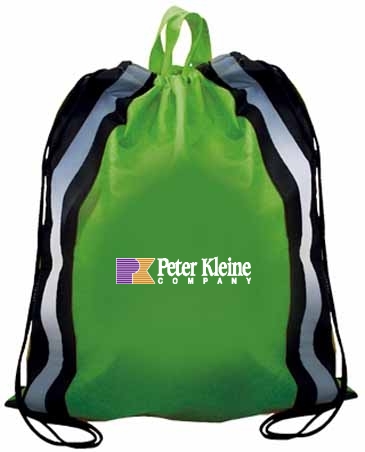 Non-Woven Reflective Drawstring Backpack, Full Color Digital