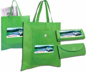 Non-Woven Fold 'N Go Tote Bag, Full Color Digital