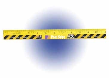 12" Enamel Wood Ruler, Full Color Digital