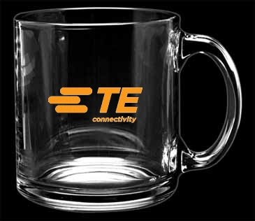 13 oz. Clear Glass Coffee Mug - Deep Etched